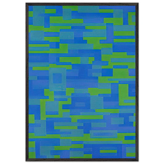 Blue-Green Painting - 1948 - Ad Reinhardt 70x100 cm / 28x40 inches Framed Art Print – Black Wooden Frame