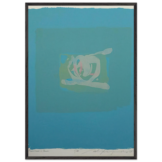 Plentitude in Blue - 1975 - Adja Yunkers 70x100 cm / 28x40 inches Framed Art Print – Black Wooden Frame