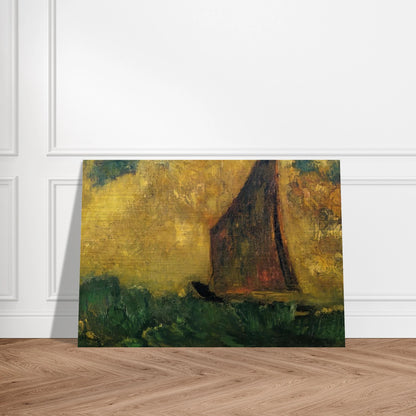 THE MYSTERIOUS BOAT - Odilon Redon Brushed Aluminum Print - 70x100 cm / 28x40 inches | Odilon Redon Aluminum Print | Odilon Redon Prints