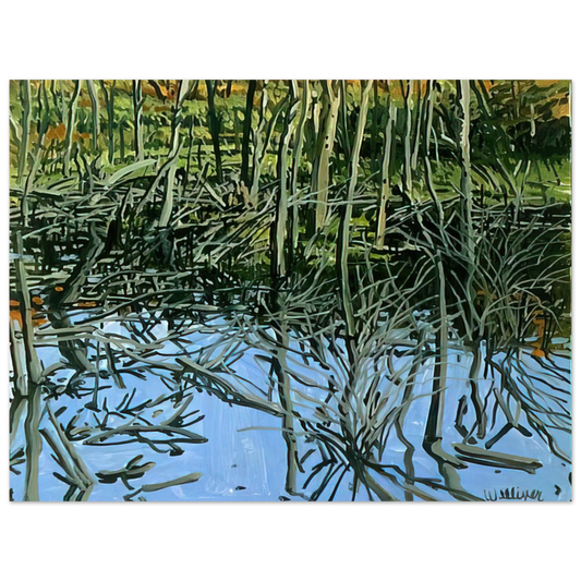 Neil Welliver - Study for Low Water - Knight's Flowage - 1980  75x100 cm / 30x40inches Fine Art Poster