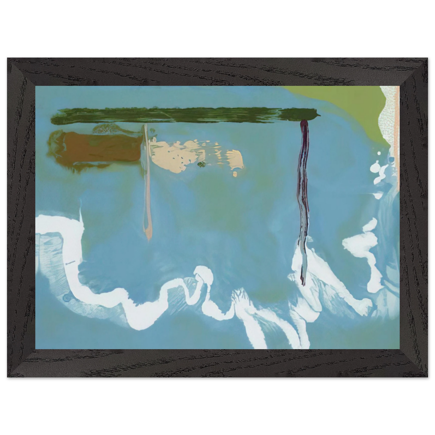 Helen Frankenthaler - Skywriting - 1997 Wall art - 15x20 cm / 6x8 inches - Premium Wooden Framed Poster With Fine Art Paper-canvas - Black frame