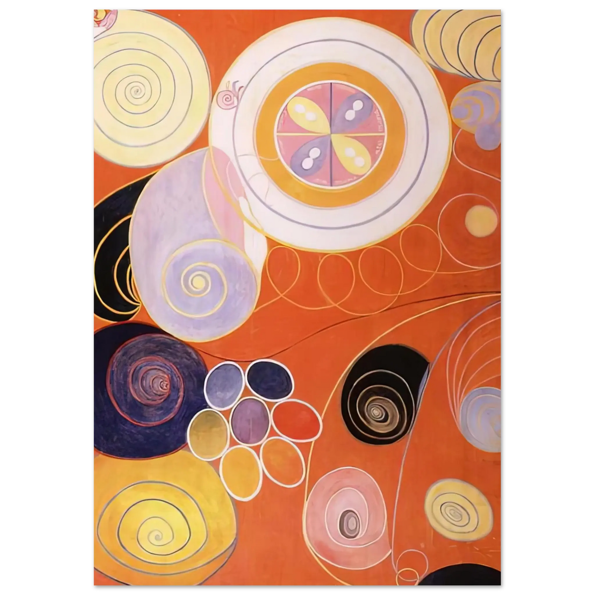 Hilma af Klint - THEY TENS MAINSTAY IV 1907 Wall art - 45x60 cm / 18x24 inches - Premium Wooden Framed Poster With Fine Art Paper - White frame