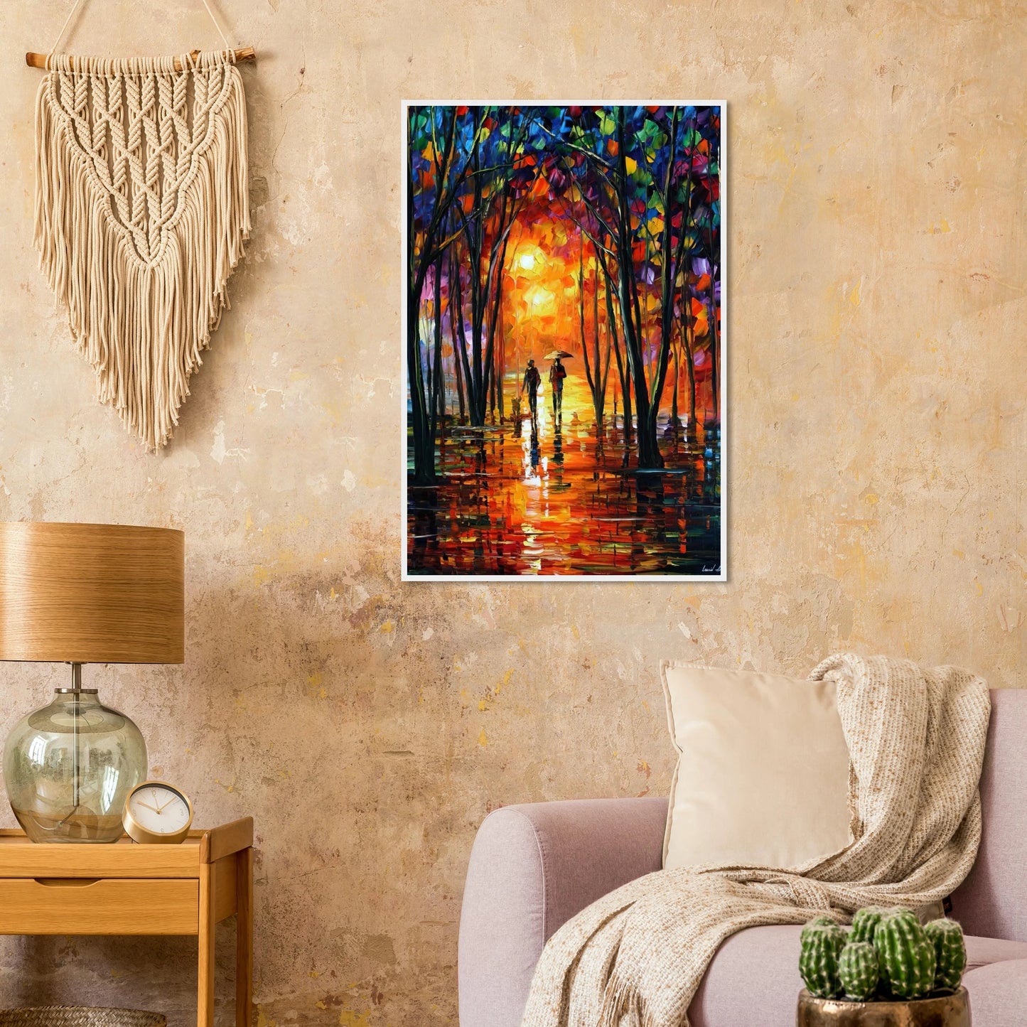 Leonid Afremov Wooden Framed Print - 5x7 inches / 13x18 cm - Black frame-canvas