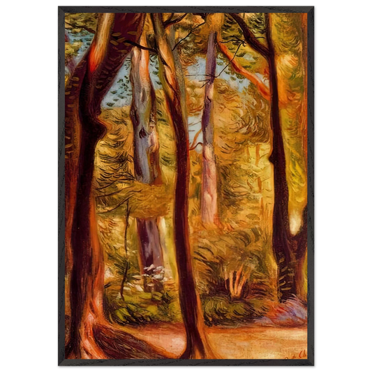 LANDSCAPE OF CASCINE - Giorgio de Chirico 70x100 cm / 28x40 inches Framed Art Print – Black Wooden Frame
