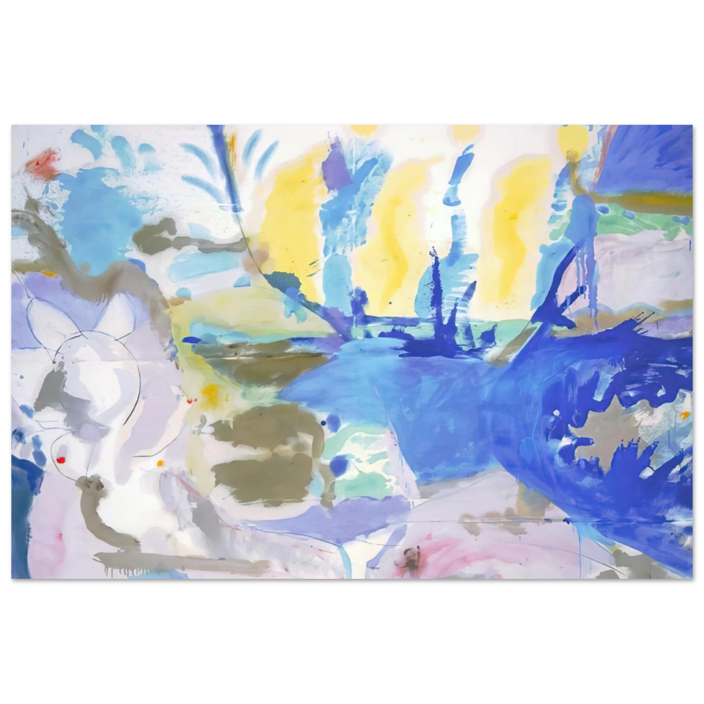 Helen Frankenthaler - Basque Beach - 1958 Wall art - 30x40 cm / 12x16 inches - Premium Wooden Framed Poster With Fine Art Paper-canvas - Black frame