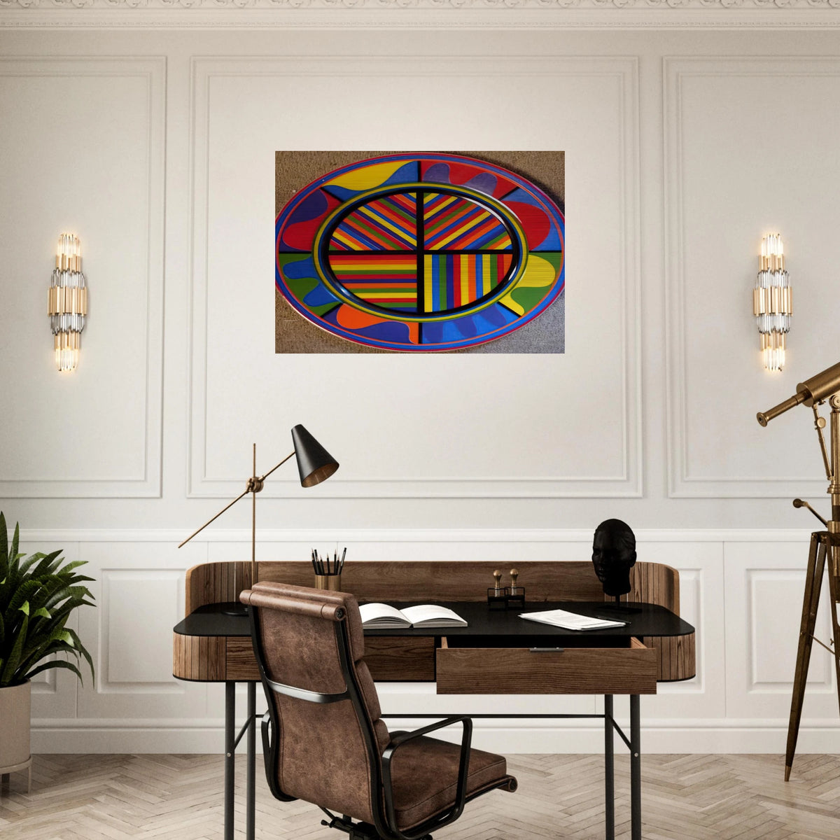 Lines in Four Directions - Sol LeWitt Brushed Aluminum Print - 70x100 cm / 28x40 inches | Sol LeWitt Aluminum Print | Sol LeWitt Prints