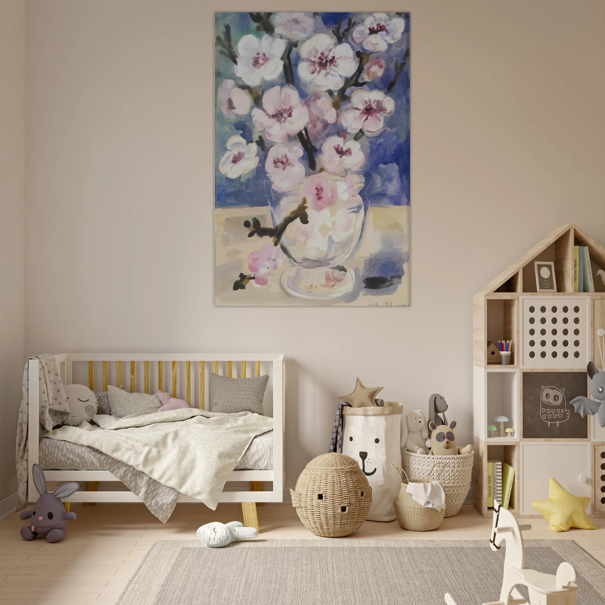 Dogwood Blossoms - Post-Impressionism - Natalia Goncharova Art Prints - 100x150 cm / 40x60″ inches | Natalia Goncharova Poster | Natalia Goncharova Prints
