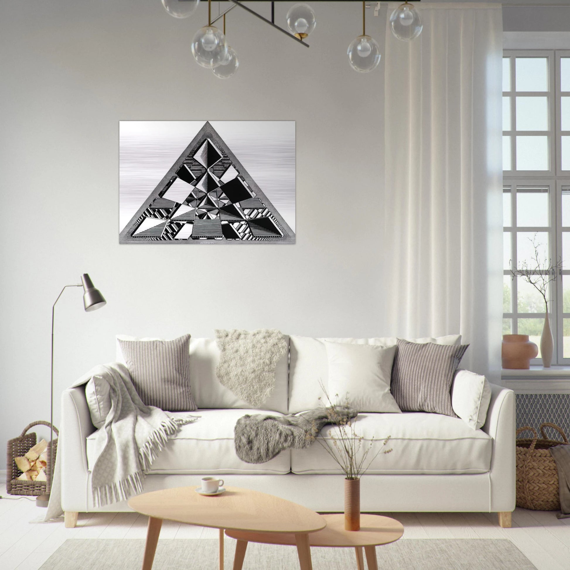 THREE INTERSECTING PLANES - MC Escher Brushed Aluminum Print - 70x100 cm / 28x40 inches | MC Escher Aluminum Print | MC Escher Prints | Maurits Cornelis Escher Prints