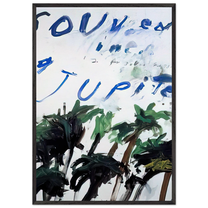 Souvenir - Cy Twombly 70x100 cm / 28x40 inches Framed Art Print – Black Wooden Frame