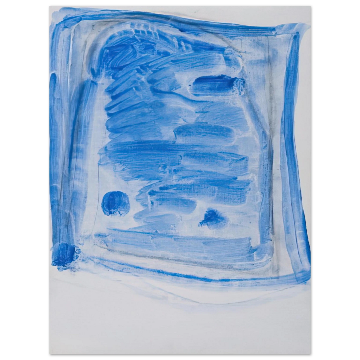 Ralston Crawford - Sketchy Cobaltic Blue Flag - 2009  75x100 cm / 30x40inches Fine Art Poster