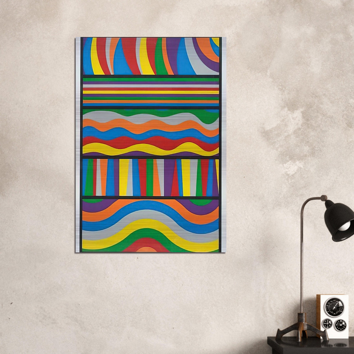 Linear Composition - Sol LeWitt Brushed Aluminum Print - 70x100 cm / 28x40 inches | Sol LeWitt Aluminum Print | Sol LeWitt Prints