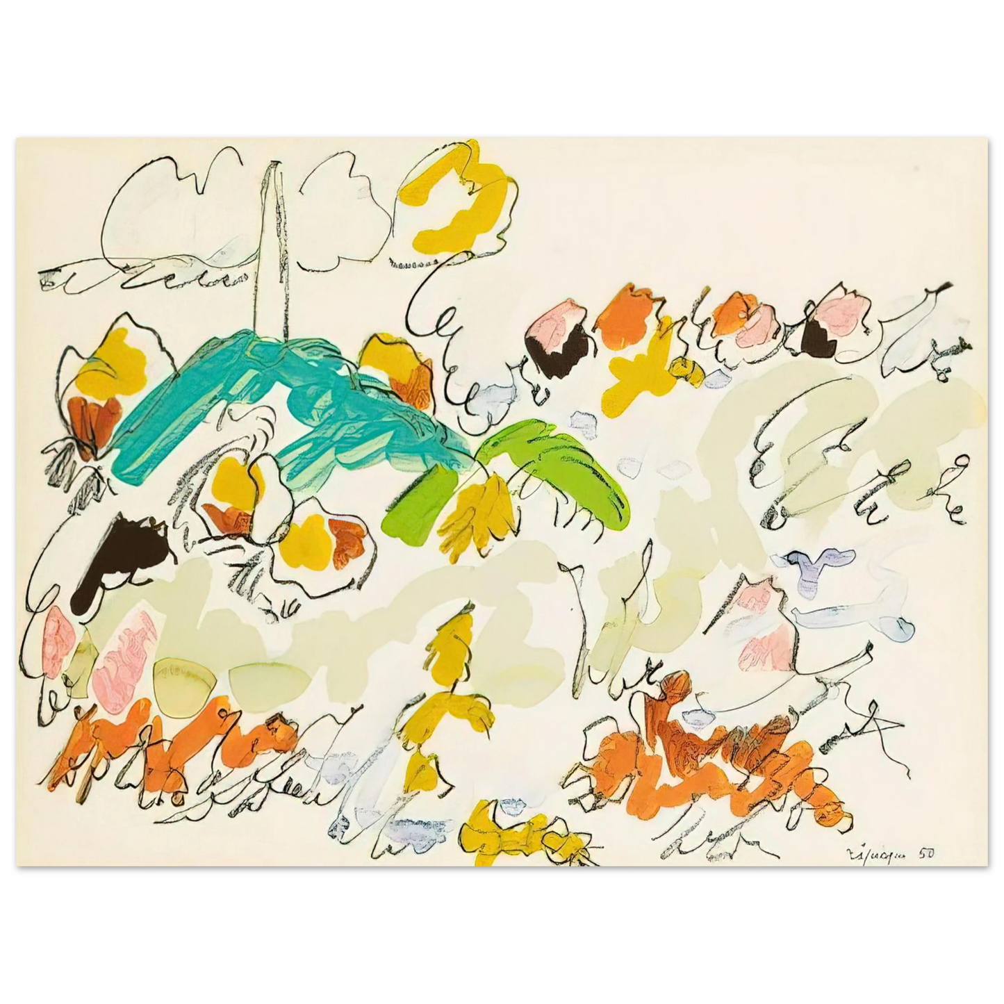 Charles Lapicque - Paysage de mer - 1950  75x100 cm / 30x40inches Fine Art Poster