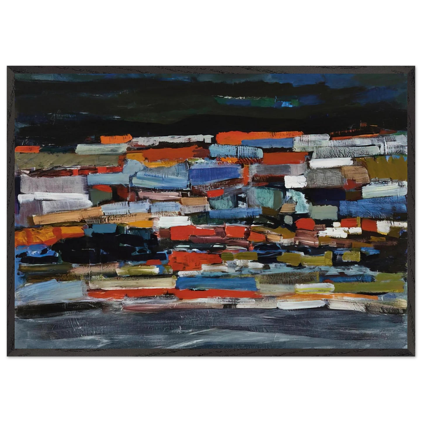 Town - 1965 - Tove Jansson 70x100 cm / 28x40 inches Framed Art Print – Black Wooden Frame