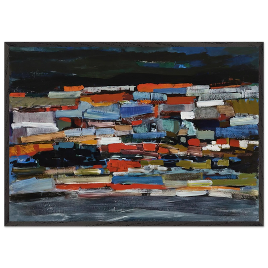 Town - 1965 - Tove Jansson 70x100 cm / 28x40 inches Framed Art Print – Black Wooden Frame