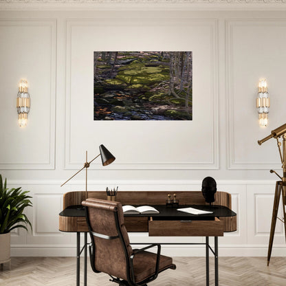 Light in Brook - Contemporary Realism - Neil Welliver Brushed Aluminum Print - 70x100 cm / 28x40 inches | Neil Welliver Aluminum Print | Neil Welliver Prints