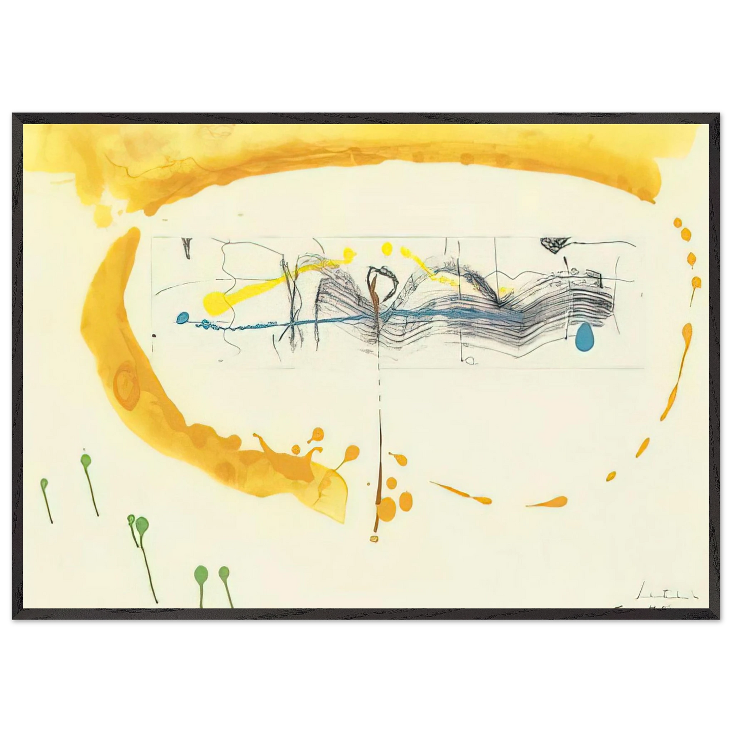 Helen Frankenthaler - Making Music - 2000 Wall art - 15x20 cm / 6x8 inches - Premium Wooden Framed Poster With Fine Art Paper-canvas - Black frame