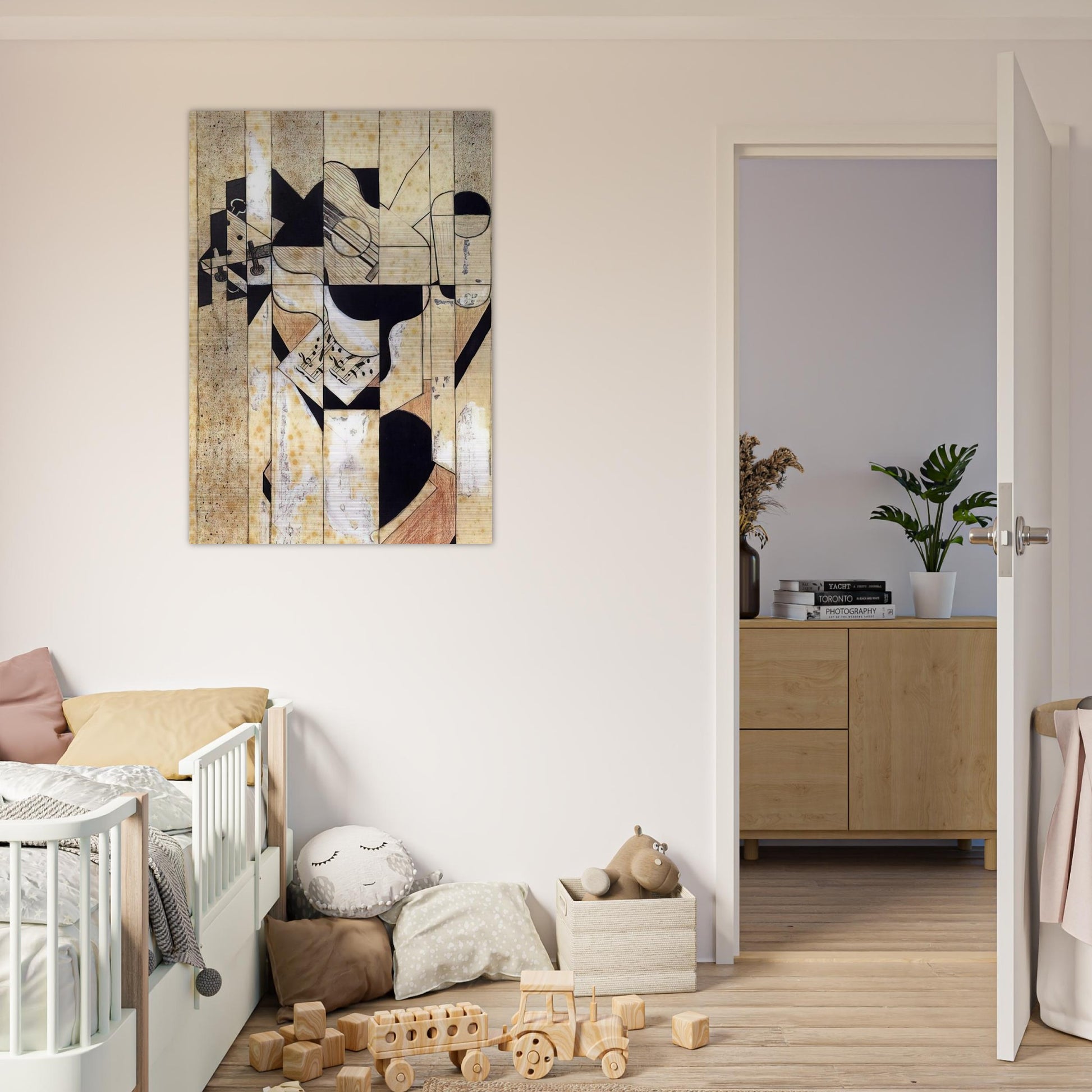 GUITAR AND GLASS 1912 - Juan Gris Brushed Aluminum Print - 70x100 cm / 28x40 inches | Juan Gris Aluminum Print | Juan Gris Prints