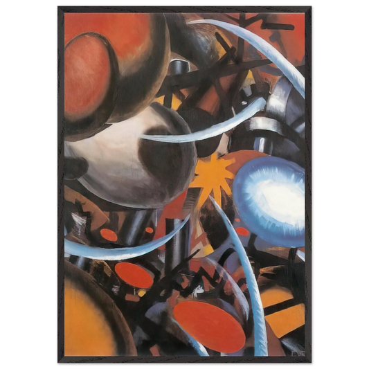 Fucina studio di rumori - 1918 - Julius Evola 70x100 cm / 28x40 inches Framed Art Print – Black Wooden Frame