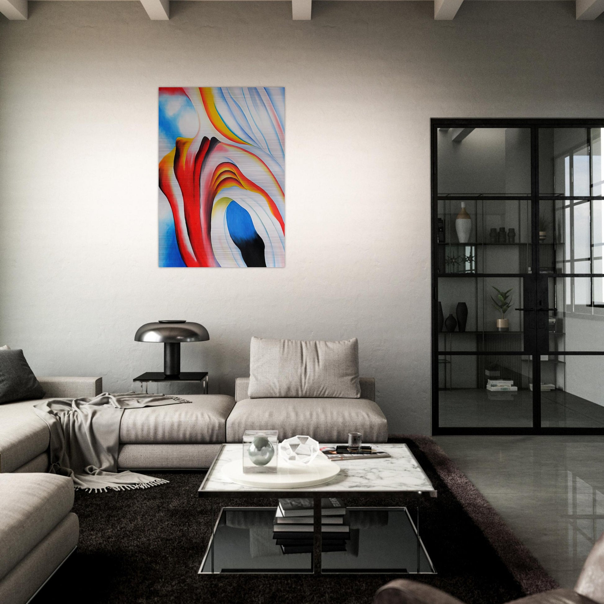 Music Pink and Blue - Georgia O'Keeffe Brushed Aluminum Print - 70x100 cm / 28x40 inches | Georgia O'Keeffe Aluminum Print | Georgia O'Keeffe Prints