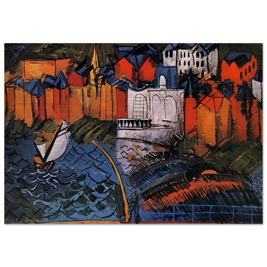 SAILBOAT AT SAINTE ADRESSE 1912 - Raoul Dufy Brushed Aluminum Print - 70x100 cm / 28x40 inches | Raoul Dufy Aluminum Print | Raoul Dufy Prints