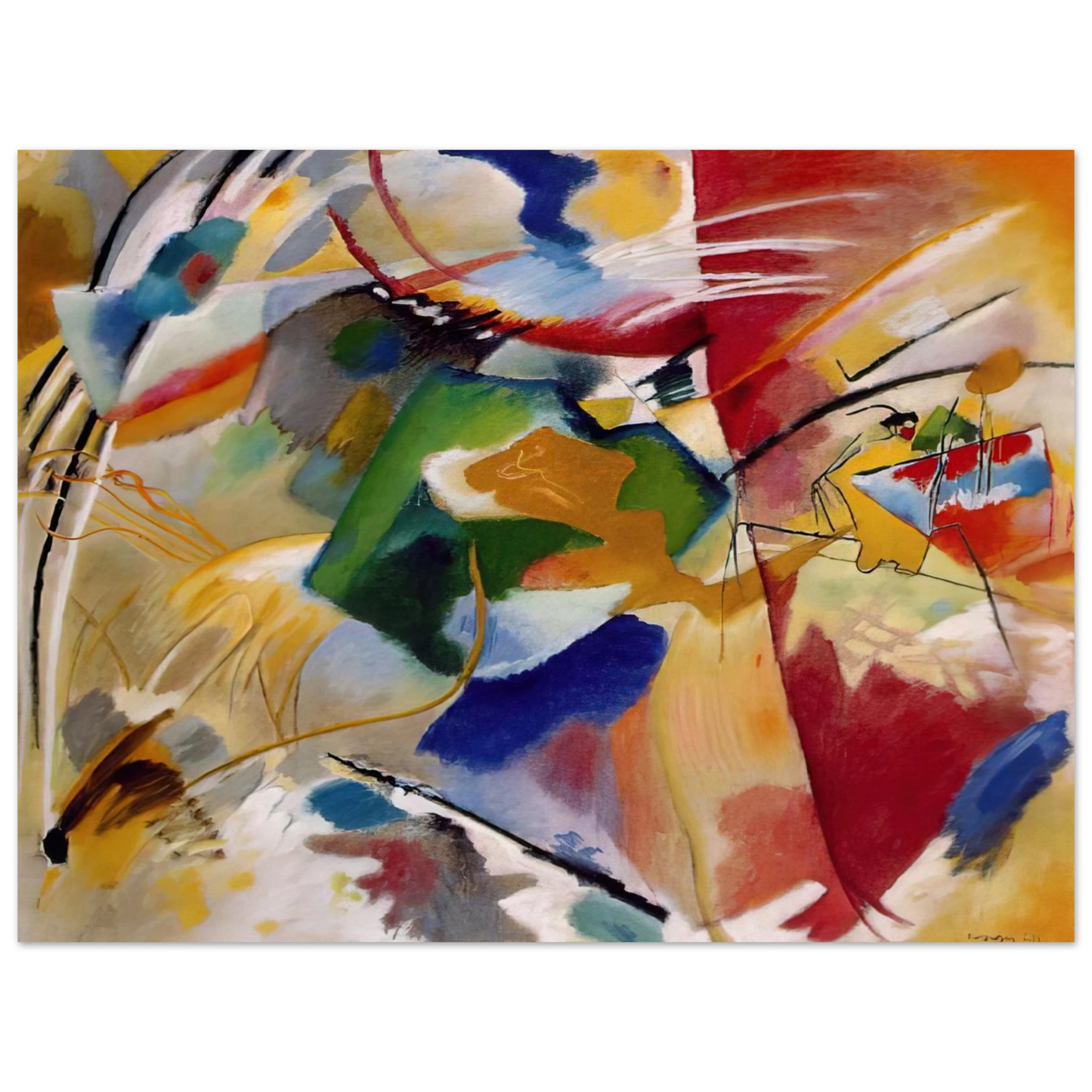 Wassily Kandinsky - PAINTING WITH GREEN CENTER 1913  75x100 cm / 30x40inches Fine Art Poster