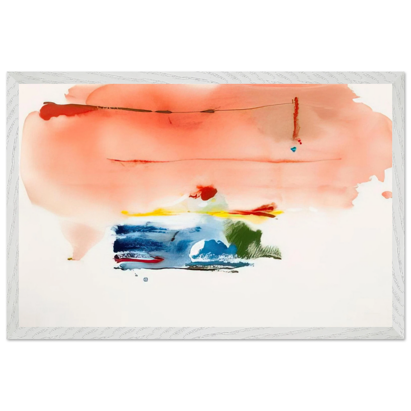 Helen Frankenthaler - Santa Fe II - 1986 Wall art - 15x20 cm / 6x8 inches - Premium Wooden Framed Poster With Fine Art Paper-canvas - White frame