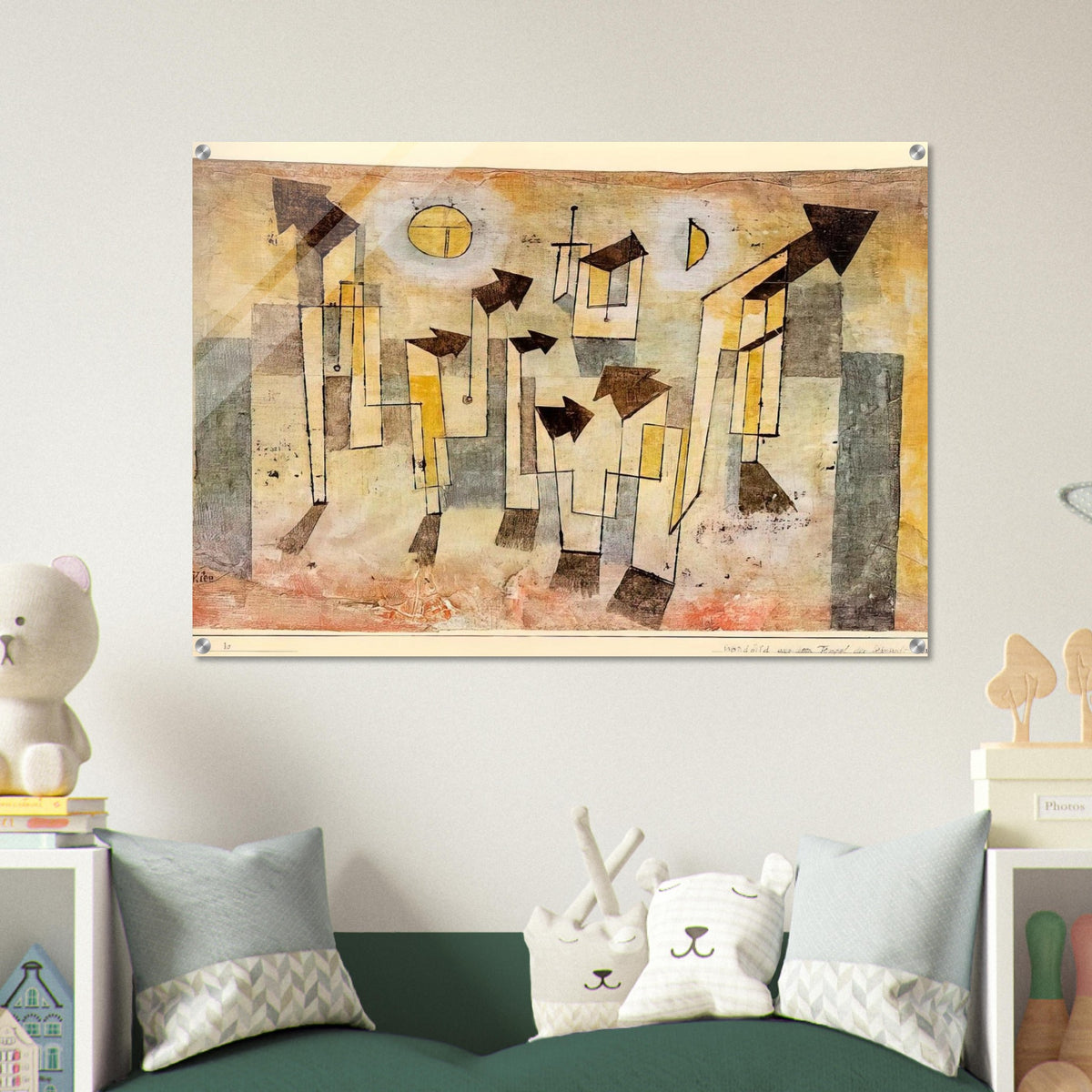 WALL PAINTING FROM THE TEMPLE OF LONGING 1922 - Paul Klee Acrylic Print - 70x100 cm / 28x40″ inches | Paul Klee Wall Art | Paul Klee Prints