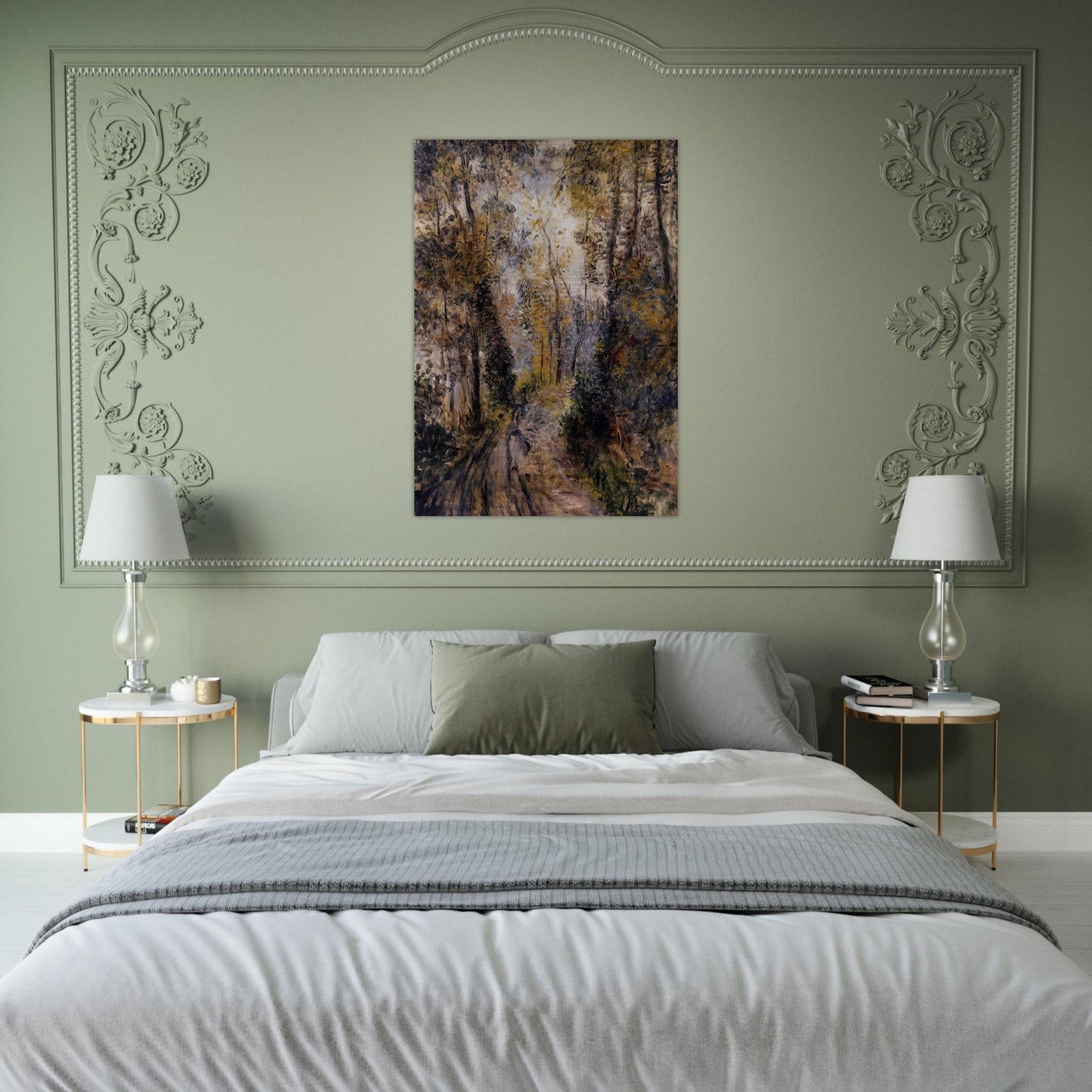 The Path through the Forest - Pierre-Auguste Renoir Brushed Aluminum Print - 70x100 cm / 28x40 inches | Pierre-Auguste Renoir Aluminum Print | Pierre-Auguste Renoir Prints