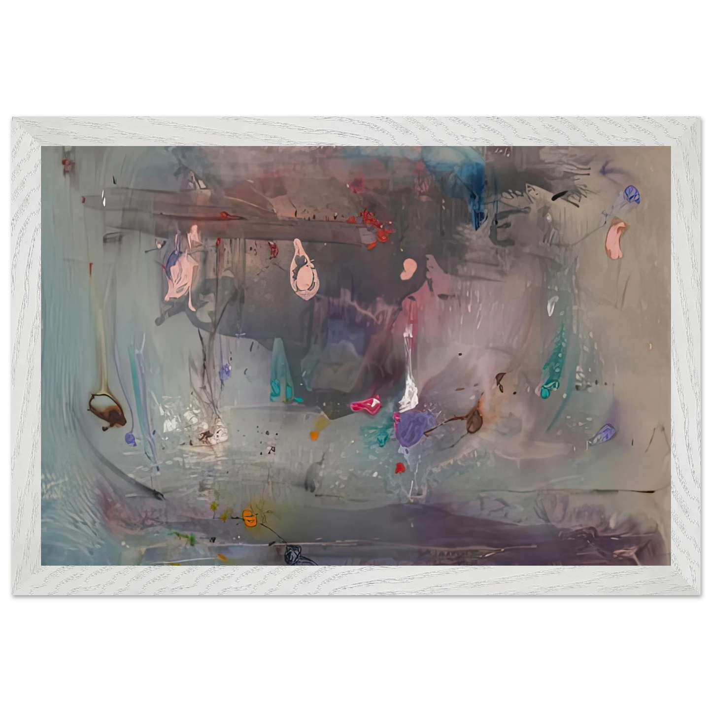 Helen Frankenthaler - Grey Fireworks, 1982- Wall Art - 60x80 cm / 24x32 inches - Fine Art Poster-canvas - -