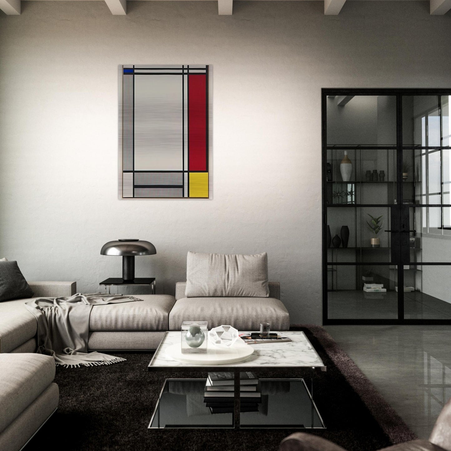 NON OBJECTIVE I 1964 - Roy Lichtenstein Brushed Aluminum Print - 70x100 cm / 28x40 inches | Roy Lichtenstein Aluminum Print | Roy Lichtenstein Prints