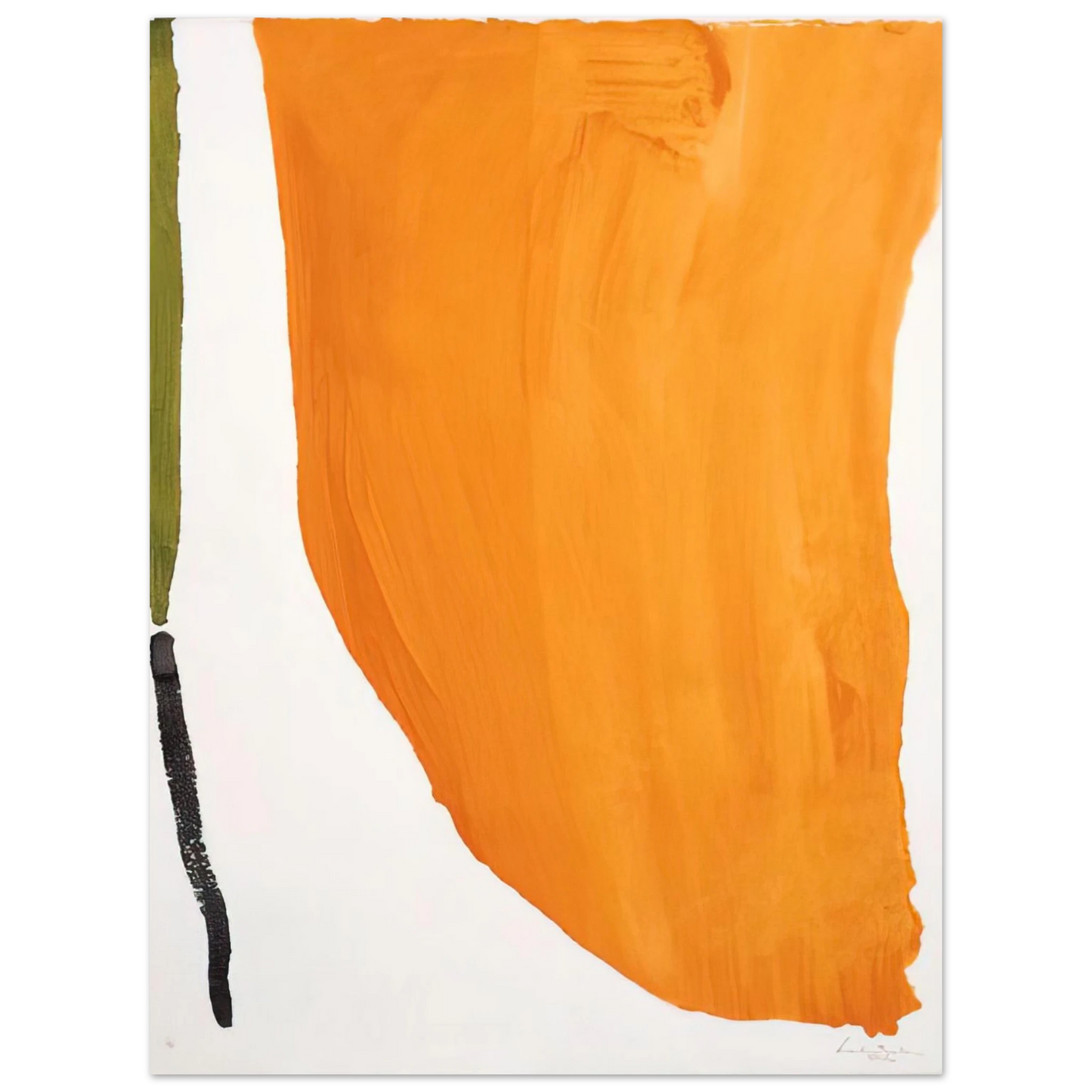 Helen Frankenthaler - Orange Downpour - 1970 Wall art - A3 (29.7 x 42  cm) - Premium Wooden Framed Poster With Fine Art Paper-canvas - White frame