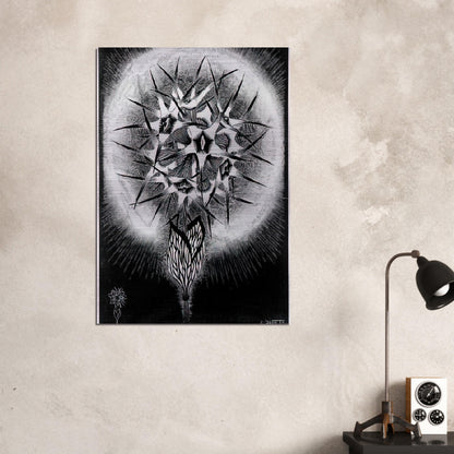 PRICKLY FLOWER - MC Escher Brushed Aluminum Print - 70x100 cm / 28x40 inches | MC Escher Aluminum Print | MC Escher Prints