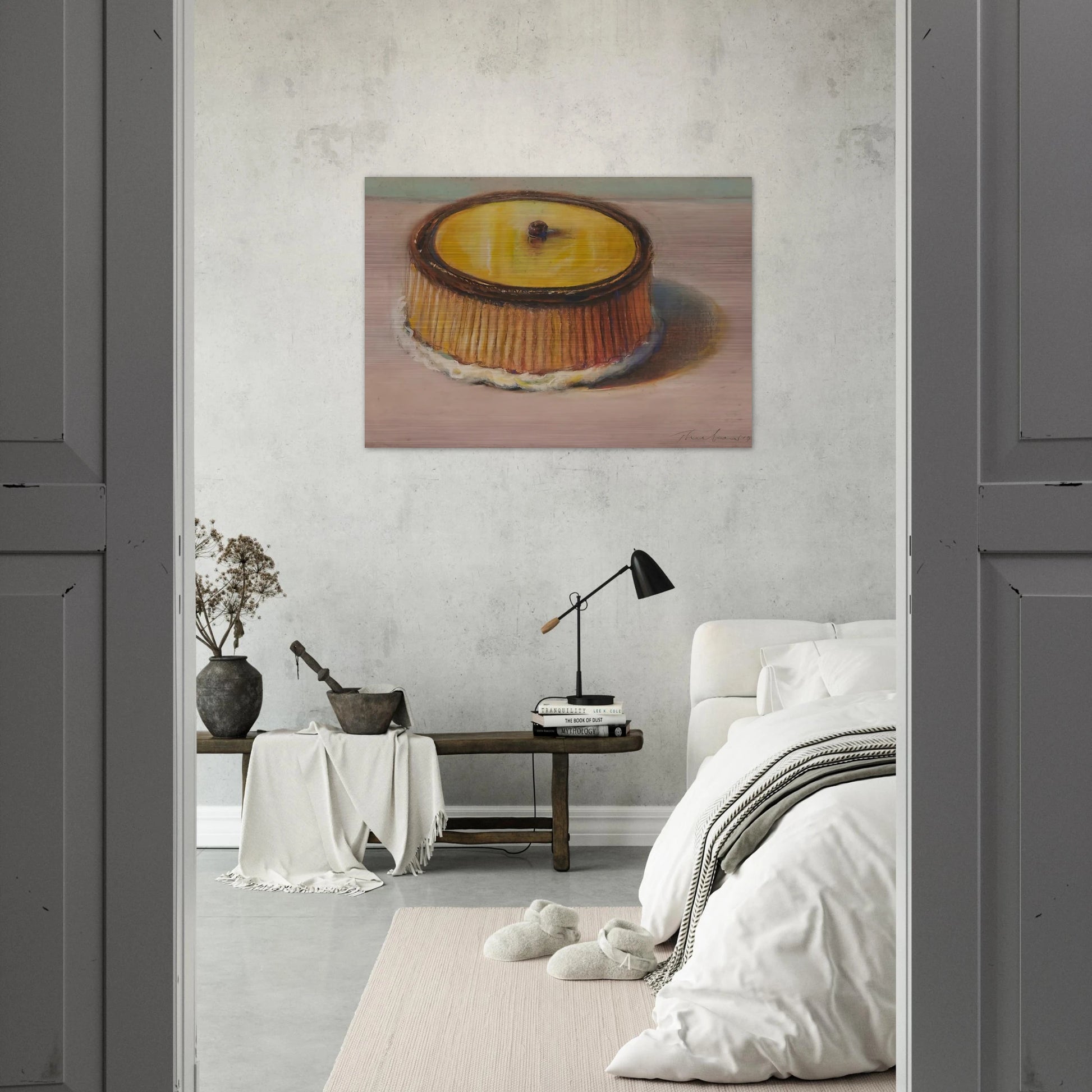Lemon Cake - 1997 - Wayne Thiebaud Brushed Aluminum Print - 70x100 cm / 28x40 inches | Wayne Thiebaud Aluminum Print | Wayne Thiebaud Prints