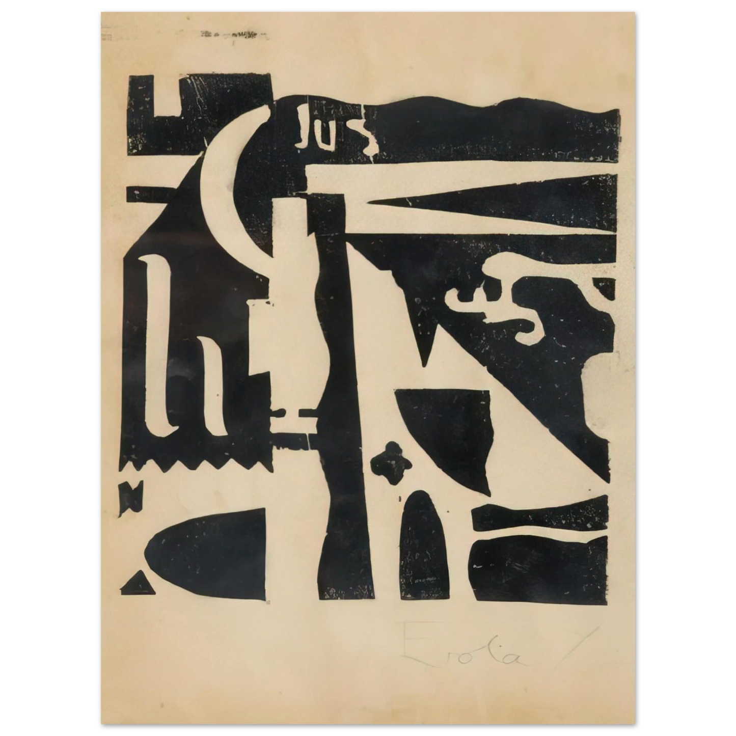 Julius Evola - Xilografia - 1919  75x100 cm / 30x40inches Fine Art Poster