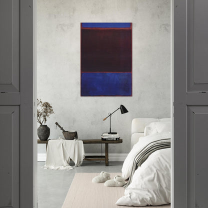 No. 3 Bright Blue, Brown, Dark Blue on Wine - 1962 - Mark Rothko Brushed Aluminum Print - 70x100 cm / 28x40 inches | Mark Rothko Aluminum Print | Mark Rothko Prints