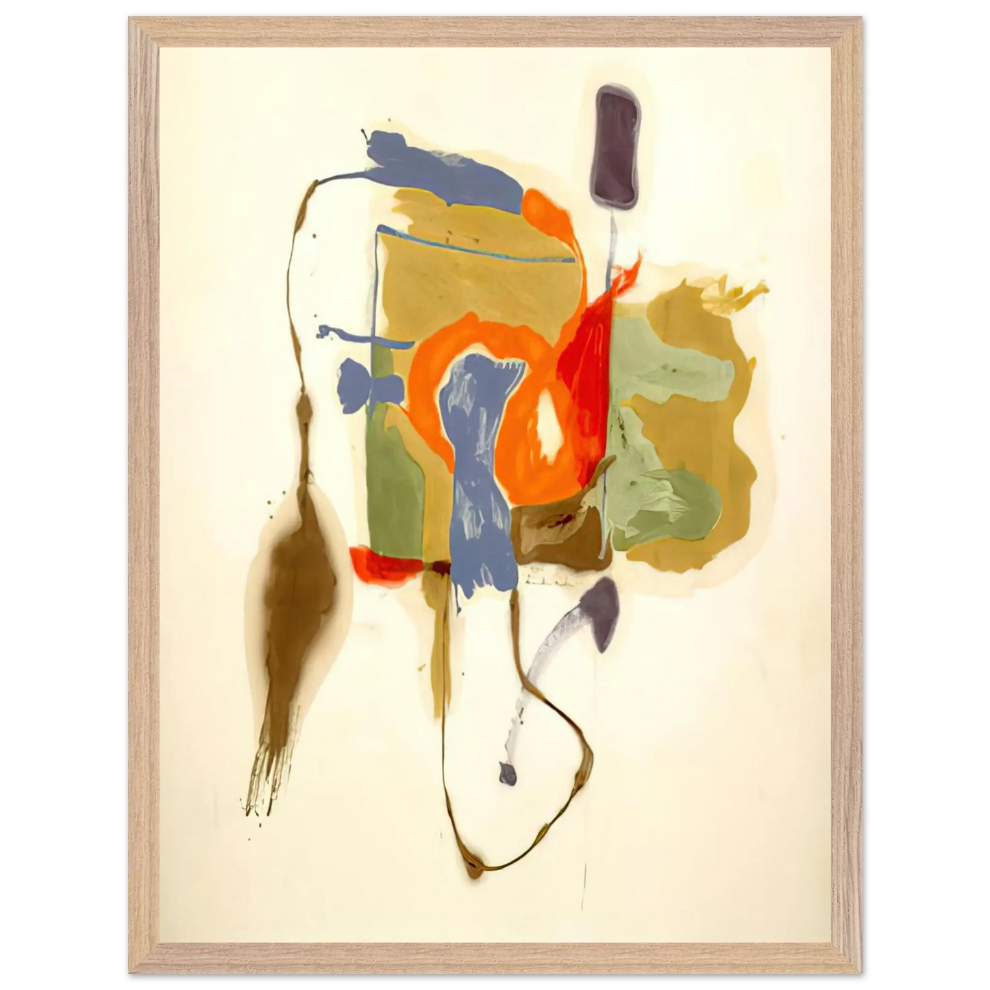 Helen Frankenthaler - Blue Form in a Scene - 1961 Wall art - 21x29.7 cm / 8x12" - Fine Art Poster - -