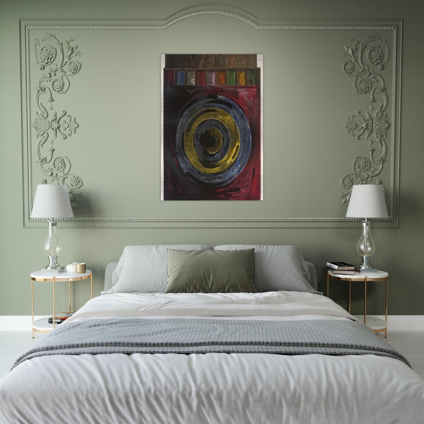 TARGET WITH PLASTER CASTS UNIVERSAL LIMITED ART EDITIONS 208 - Jasper Johns Brushed Aluminum Print - 70x100 cm / 28x40 inches | Jasper Johns Aluminum Print | Jasper Johns Prints