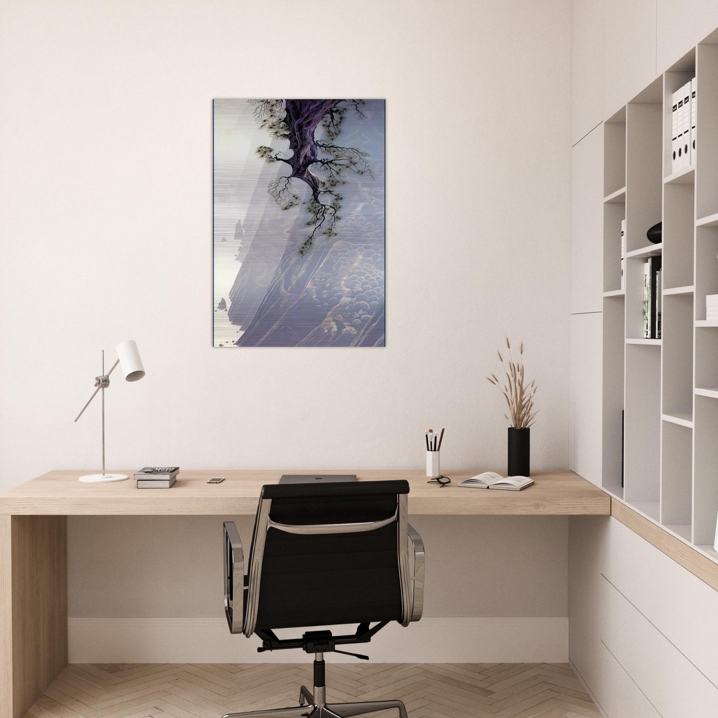 Mountain Rise - Eyvind Earle Brushed Aluminum Print - 70x100 cm / 28x40 inches | Eyvind Earle Aluminum Print | Eyvind Earle Prints