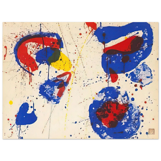 Sam Francis - Hurrah for the Red, White, and Blue  75x100 cm / 30x40inches Fine Art Poster