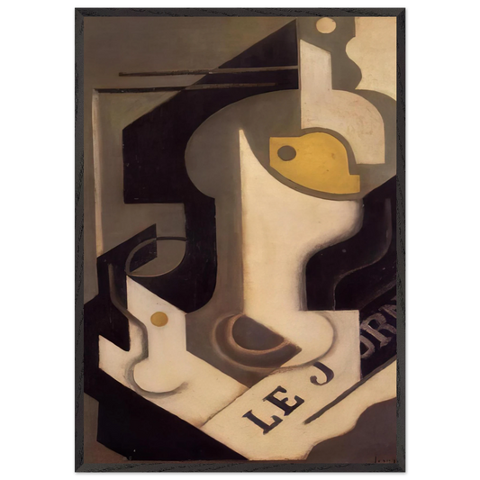 LEMON - Juan Gris 70x100 cm / 28x40 inches Framed Art Print – Black Wooden Frame