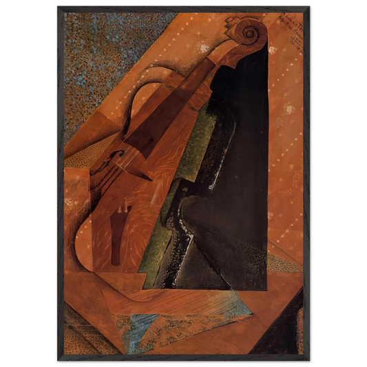 THE VIOLIN 1914 - Juan Gris 70x100 cm / 28x40 inches Framed Art Print – Black Wooden Frame