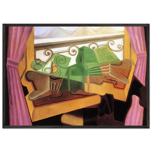 OPEN WINDOW WITH HILLS 1923 - Juan Gris 70x100 cm / 28x40 inches Framed Art Print – Black Wooden Frame