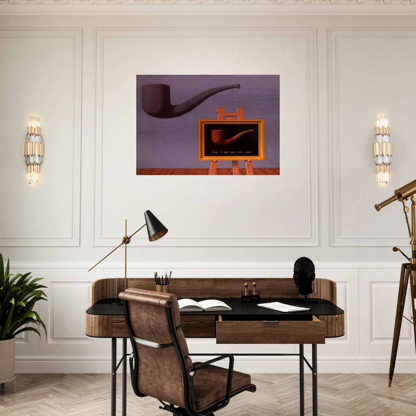 THE TWO MYSTERIES 1966 - Rene Magritte Brushed Aluminum Print - 70x100 cm / 28x40 inches | Rene Magritte Aluminum Print | Rene Magritte Prints