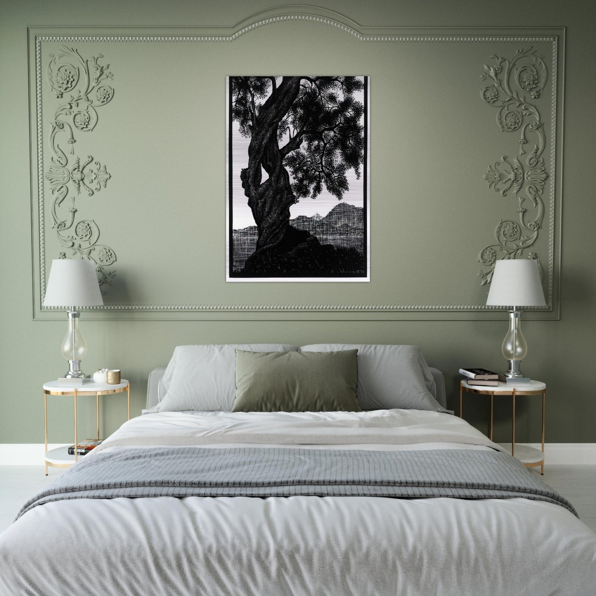 OLD OLIVE TREE CORSICA - MC Escher Brushed Aluminum Print - 70x100 cm / 28x40 inches | MC Escher Aluminum Print | MC Escher Prints