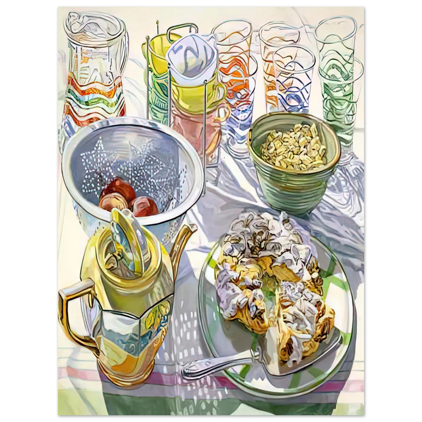 Janet Fish - COFFEE CAKE 2003  75x100 cm / 30x40inches Fine Art Poster