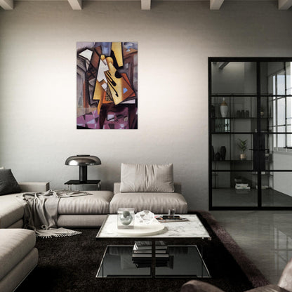 GUITAR ON A CHAIR 1913 - Juan Gris Brushed Aluminum Print - 70x100 cm / 28x40 inches | Juan Gris Aluminum Print | Juan Gris Prints