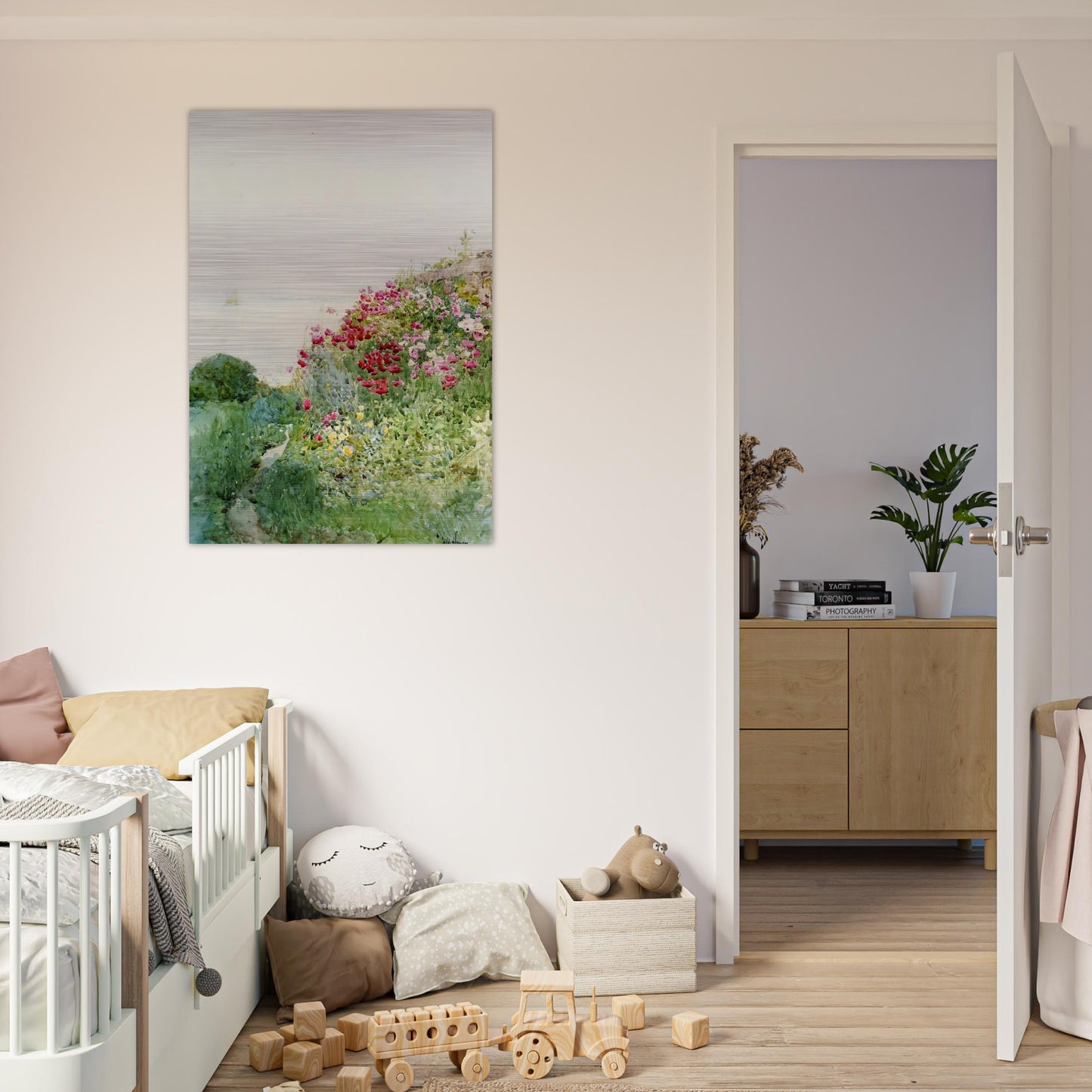 Field of Poppies, Isles of Shaos, Appledore - Childe Hassam Brushed Aluminum Print - 70x100 cm / 28x40 inches | Childe Hassam Aluminum Print | Childe Hassam Prints