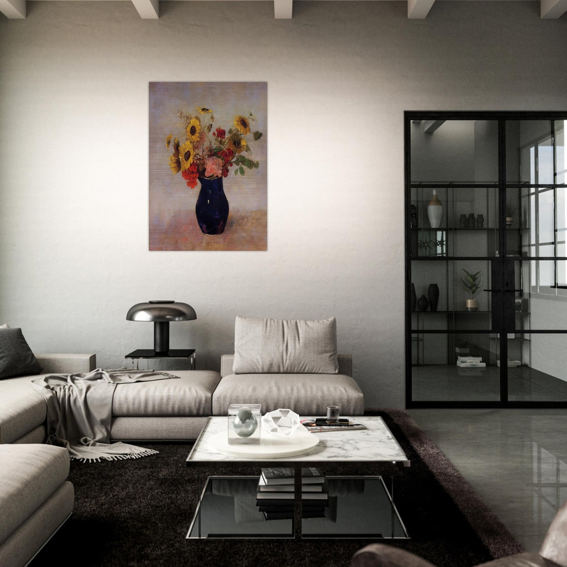 VASE OF FLOWERS - Odilon Redon Brushed Aluminum Print - 70x100 cm / 28x40 inches | Odilon Redon Aluminum Print | Odilon Redon Prints