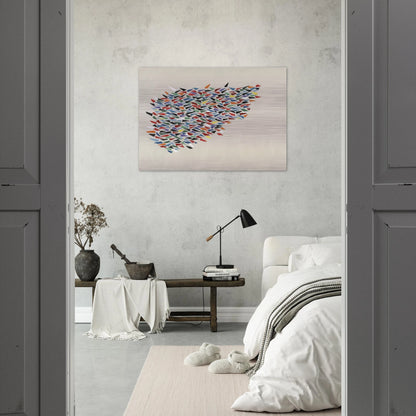 Color Shapes on Gray - 1979 - Robert Goodnough Brushed Aluminum Print - 70x100 cm / 28x40 inches | Robert Goodnough Aluminum Print | Robert Goodnough Prints