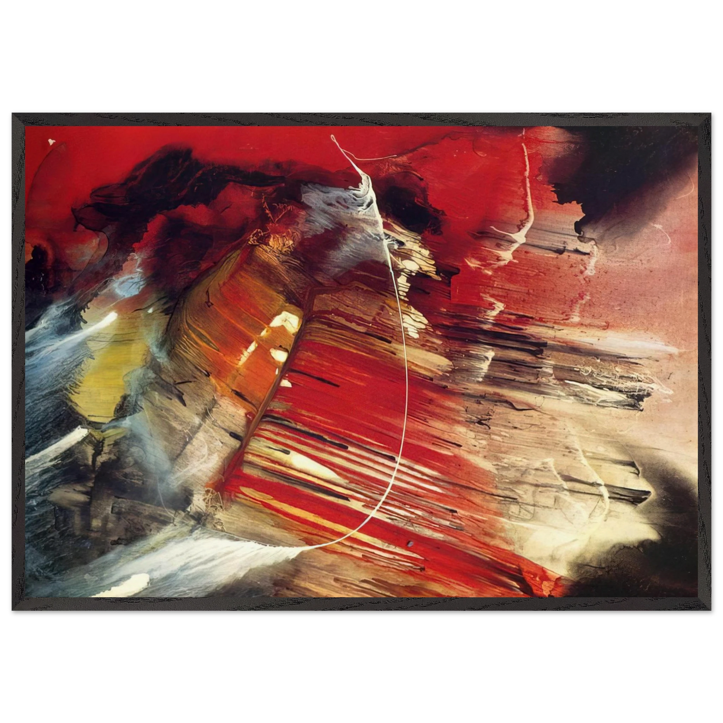 Dakota Ridge - 1958 - Paul Jenkins 70x100 cm / 28x40 inches Framed Art Print – Black Wooden Frame